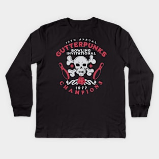 Vintage 1977 Gutterpunks Bowling Champions // Retro Bowling Kids Long Sleeve T-Shirt